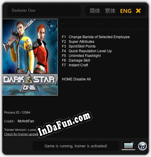 Trainer for Darkstar One [v1.0.5]