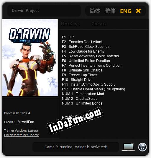 Darwin Project: Trainer +15 [v1.3]