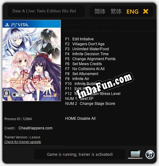 Trainer for Date A Live: Twin Edition Rio Reincarnation [v1.0.8]