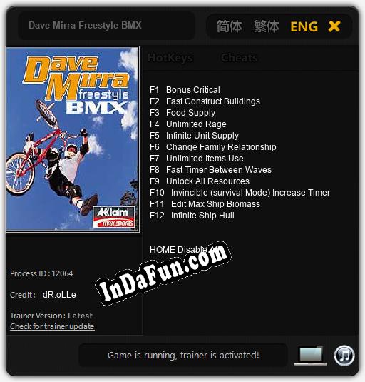 Trainer for Dave Mirra Freestyle BMX [v1.0.1]