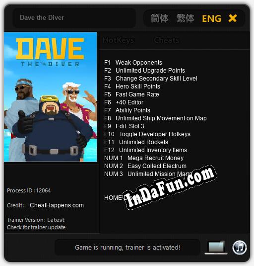 Trainer for Dave the Diver [v1.0.9]