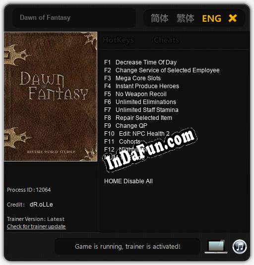 Trainer for Dawn of Fantasy [v1.0.1]