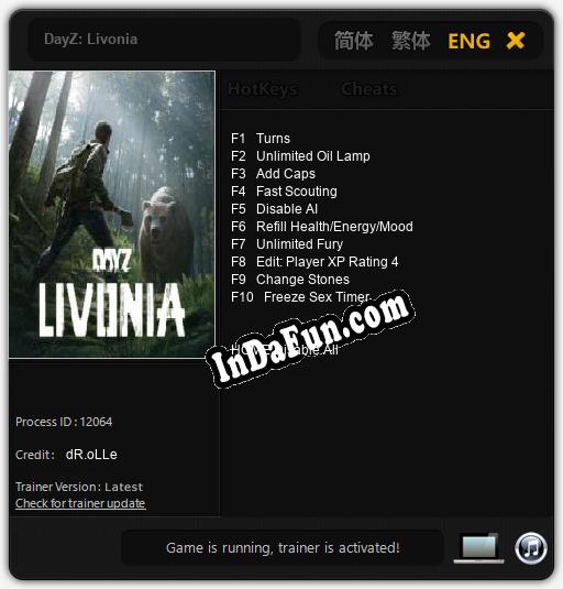 DayZ: Livonia: TRAINER AND CHEATS (V1.0.83)