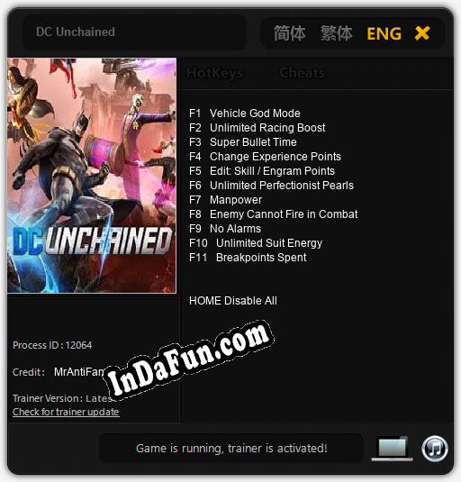 Trainer for DC Unchained [v1.0.2]