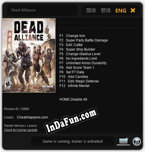 Dead Alliance: TRAINER AND CHEATS (V1.0.15)