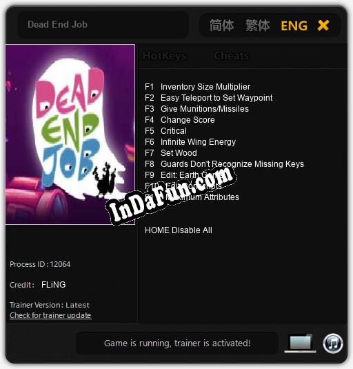 Dead End Job: TRAINER AND CHEATS (V1.0.78)