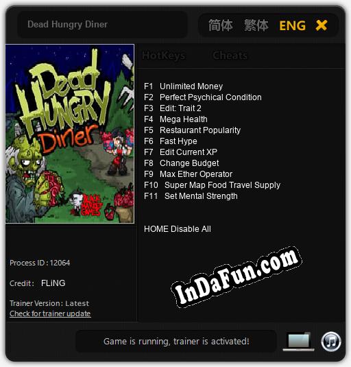 Dead Hungry Diner: TRAINER AND CHEATS (V1.0.40)