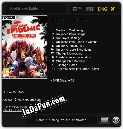 Trainer for Dead Island: Epidemic [v1.0.9]