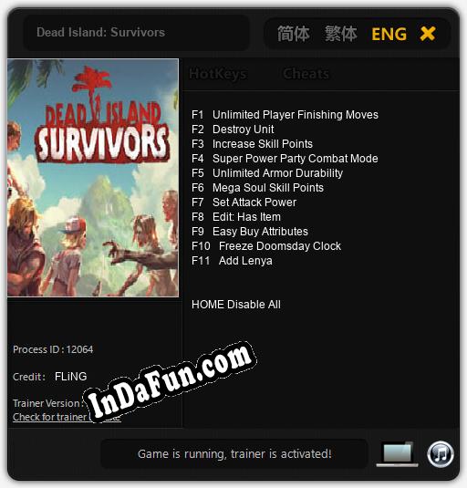 Dead Island: Survivors: Trainer +11 [v1.7]
