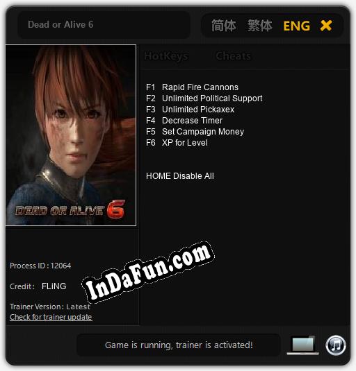 Dead or Alive 6: TRAINER AND CHEATS (V1.0.18)