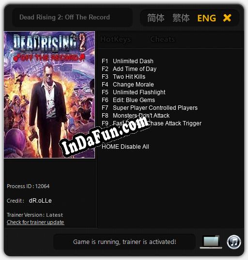 Dead Rising 2: Off The Record: Trainer +9 [v1.7]