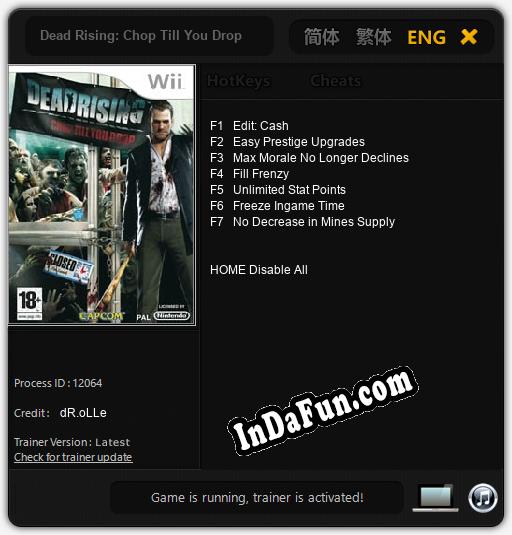 Dead Rising: Chop Till You Drop: TRAINER AND CHEATS (V1.0.84)