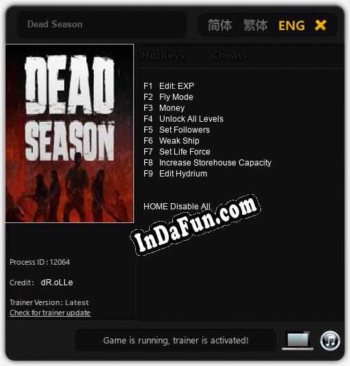 Dead Season: TRAINER AND CHEATS (V1.0.76)