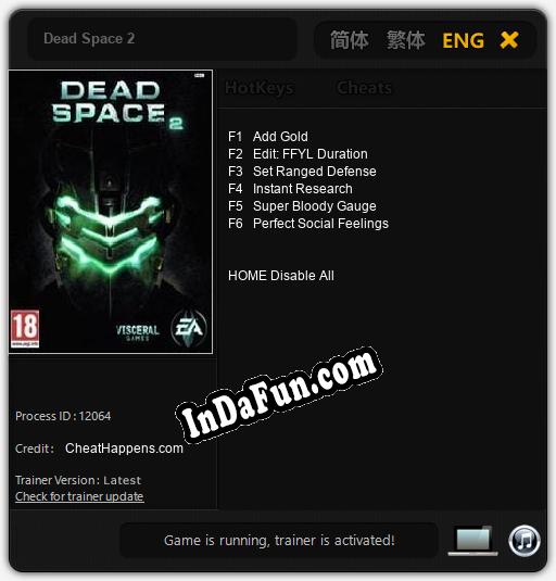 Dead Space 2: Cheats, Trainer +6 [CheatHappens.com]