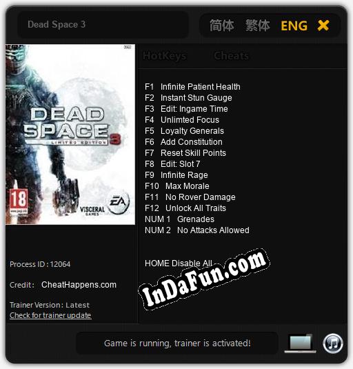 Dead Space 3: TRAINER AND CHEATS (V1.0.48)