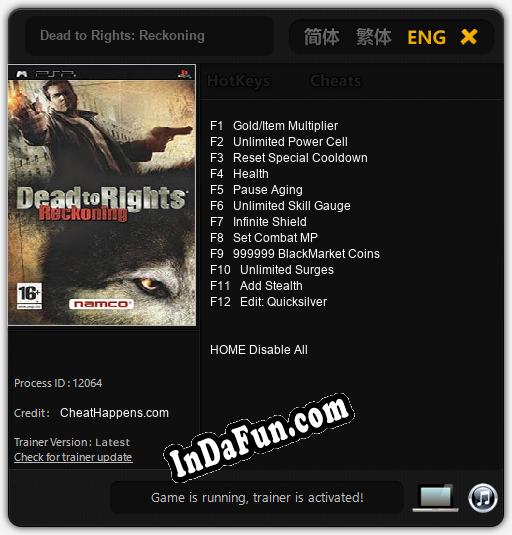 Dead to Rights: Reckoning: TRAINER AND CHEATS (V1.0.71)