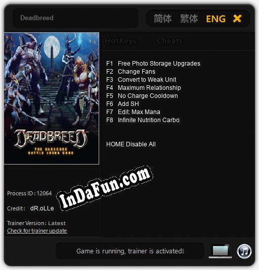 Deadbreed: Trainer +8 [v1.6]