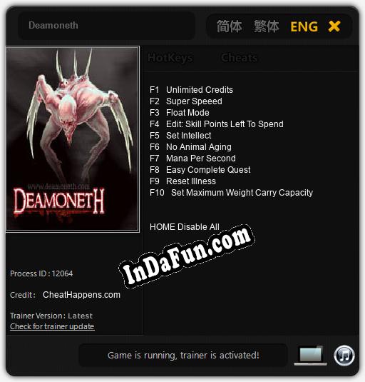 Deamoneth: Cheats, Trainer +10 [CheatHappens.com]