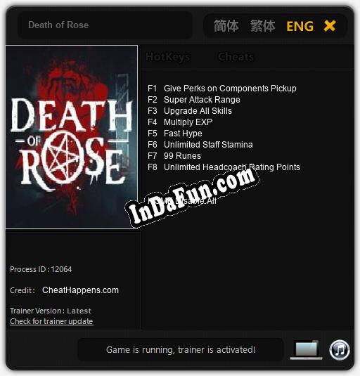 Death of Rose: Trainer +8 [v1.6]