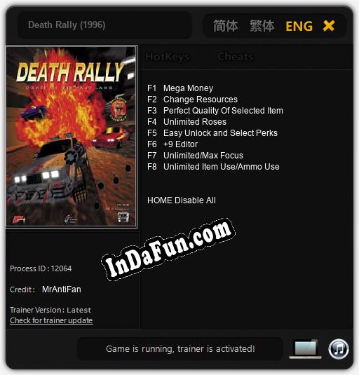 Death Rally (1996): Cheats, Trainer +8 [MrAntiFan]