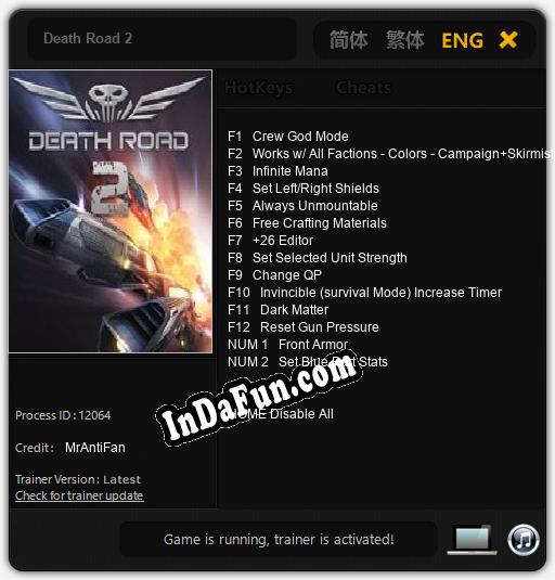 Death Road 2: Trainer +14 [v1.1]