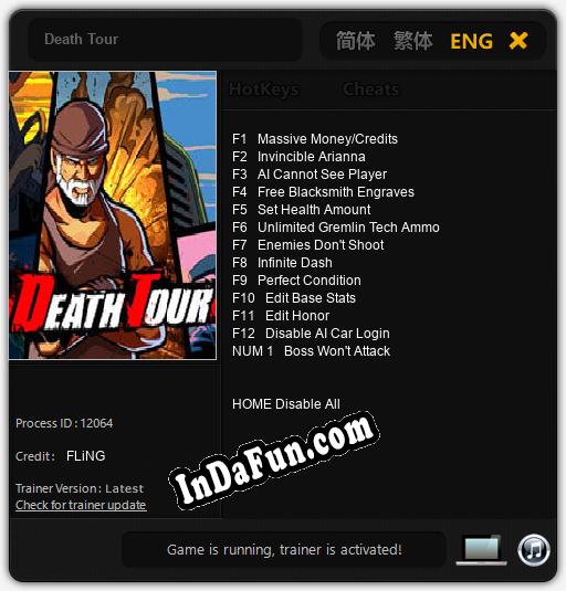 Trainer for Death Tour [v1.0.2]