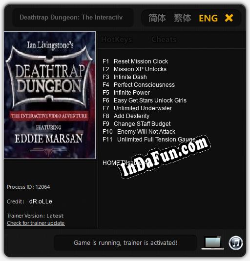 Deathtrap Dungeon: The Interactive Video Adventure: TRAINER AND CHEATS (V1.0.86)