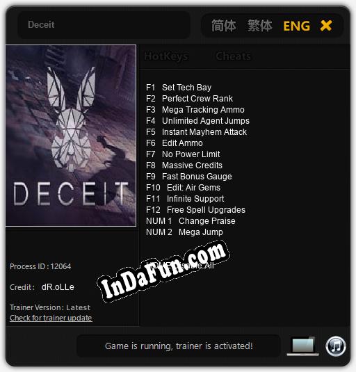 Deceit: Trainer +14 [v1.2]