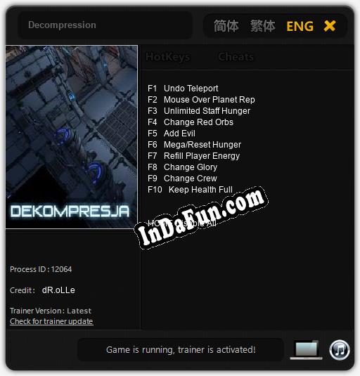 Decompression: Cheats, Trainer +10 [dR.oLLe]