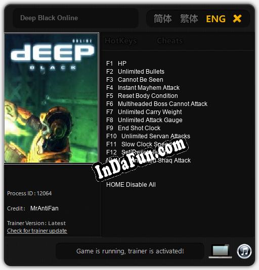 Deep Black Online: TRAINER AND CHEATS (V1.0.9)