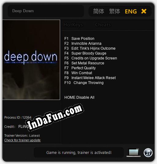 Deep Down: TRAINER AND CHEATS (V1.0.94)