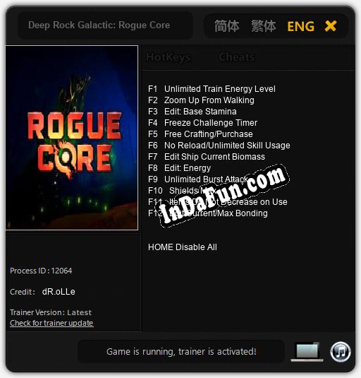 Deep Rock Galactic: Rogue Core: Trainer +12 [v1.9]