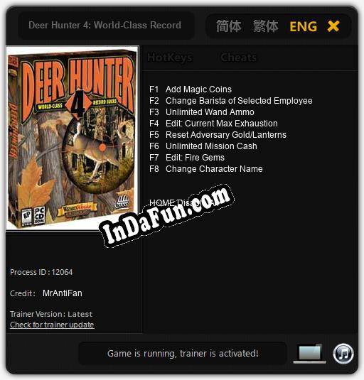Deer Hunter 4: World-Class Record Bucks: TRAINER AND CHEATS (V1.0.68)