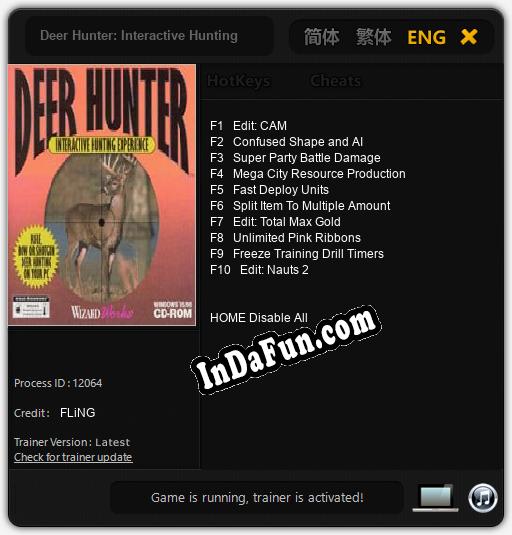 Deer Hunter: Interactive Hunting Experience: Trainer +10 [v1.1]