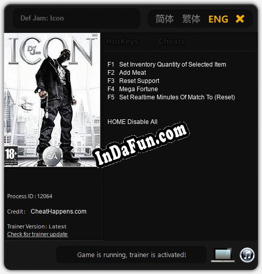 Def Jam: Icon: TRAINER AND CHEATS (V1.0.72)