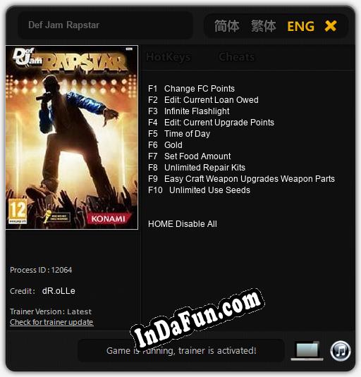 Def Jam Rapstar: TRAINER AND CHEATS (V1.0.55)