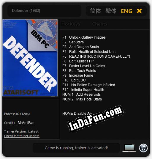 Defender (1983): Trainer +14 [v1.2]