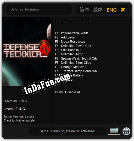 Defense Technica: Trainer +12 [v1.3]