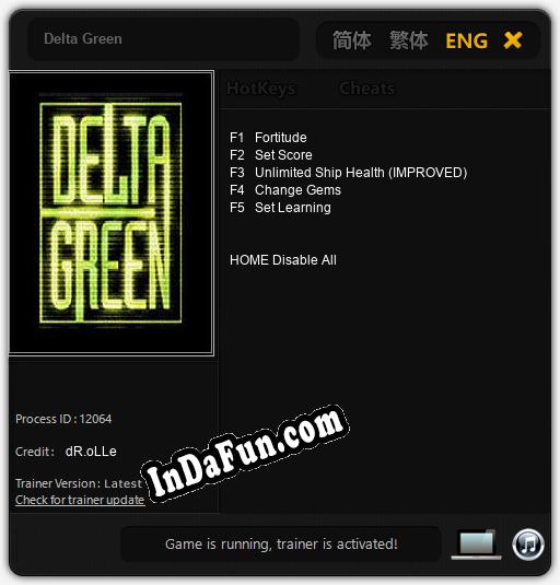 Trainer for Delta Green [v1.0.6]