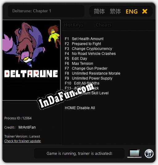 Deltarune: Chapter 1: TRAINER AND CHEATS (V1.0.96)