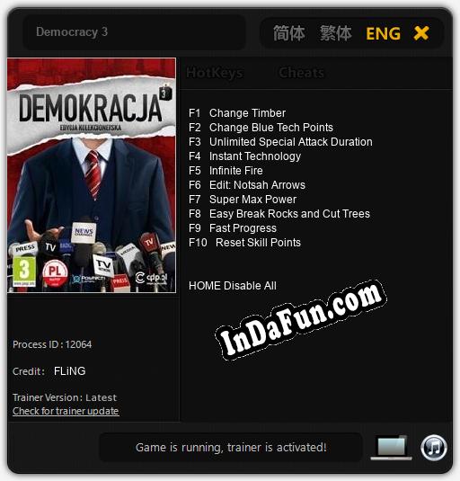 Democracy 3: Cheats, Trainer +10 [FLiNG]