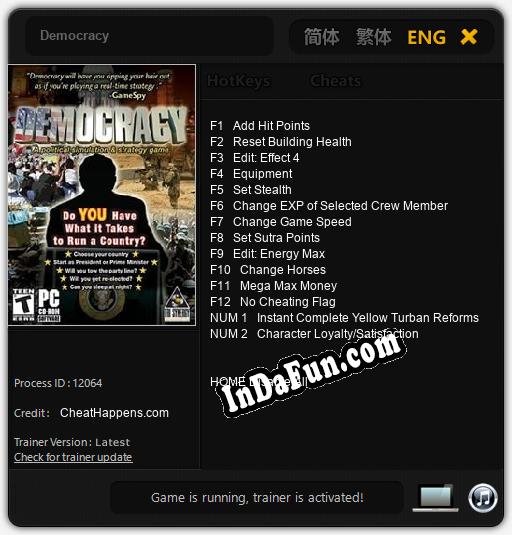 Democracy: Cheats, Trainer +14 [CheatHappens.com]