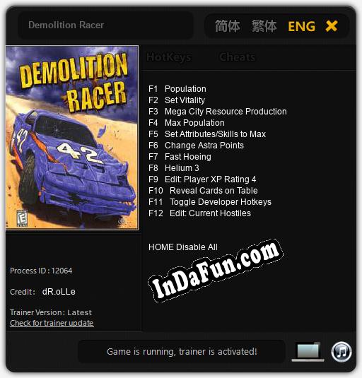 Trainer for Demolition Racer [v1.0.6]