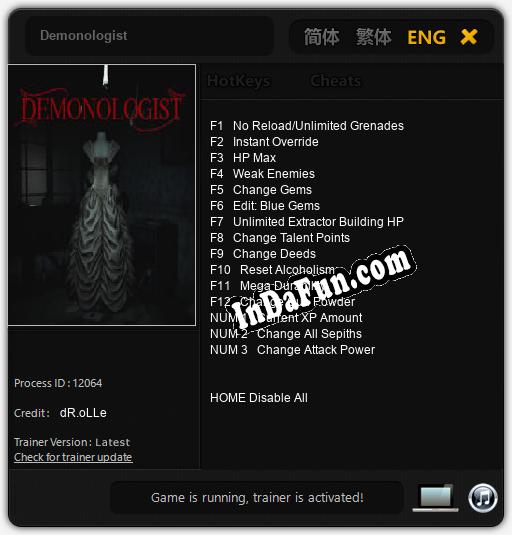 Demonologist: Cheats, Trainer +15 [dR.oLLe]