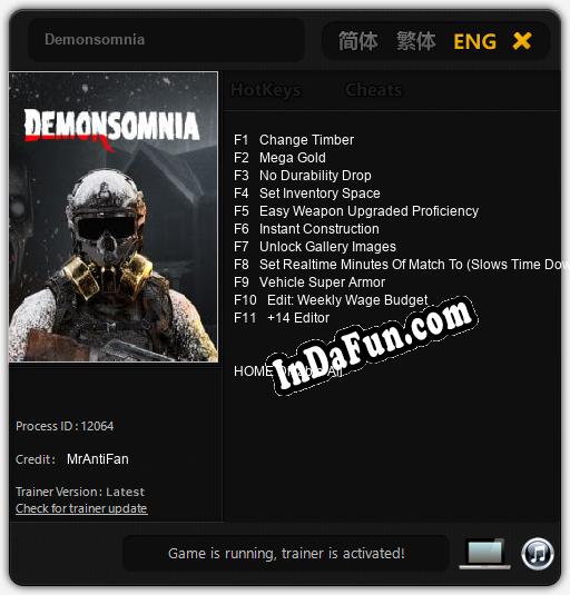 Trainer for Demonsomnia [v1.0.4]