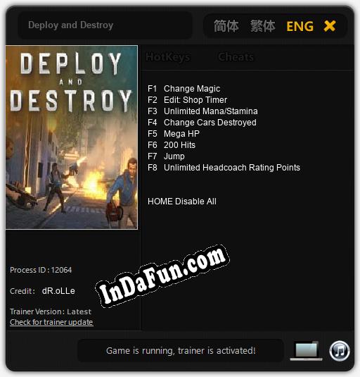 Deploy and Destroy: TRAINER AND CHEATS (V1.0.90)