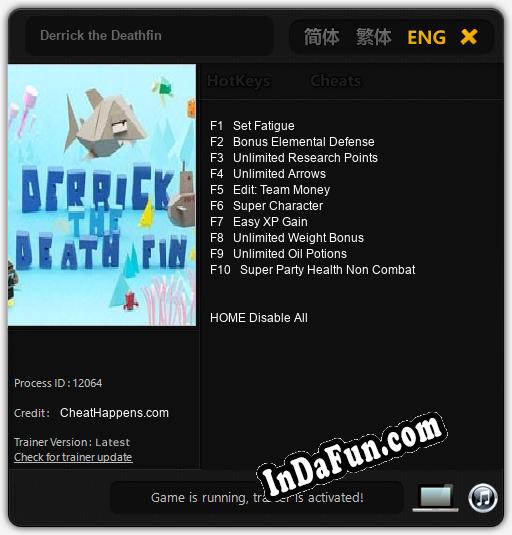 Derrick the Deathfin: Cheats, Trainer +10 [CheatHappens.com]