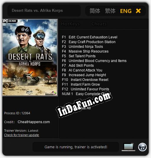 Desert Rats vs. Afrika Korps: Cheats, Trainer +13 [CheatHappens.com]