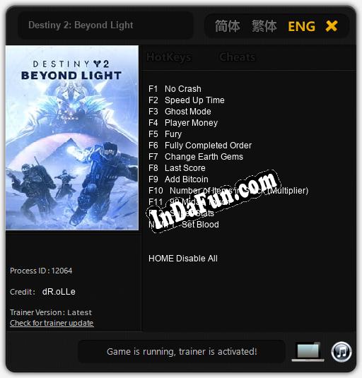 Destiny 2: Beyond Light: TRAINER AND CHEATS (V1.0.35)