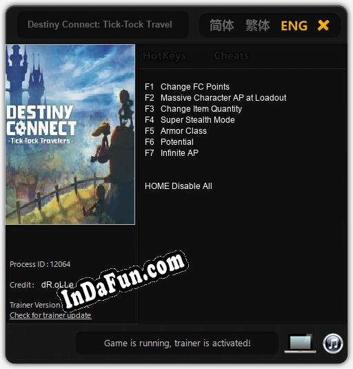 Destiny Connect: Tick-Tock Travelers: Cheats, Trainer +7 [dR.oLLe]